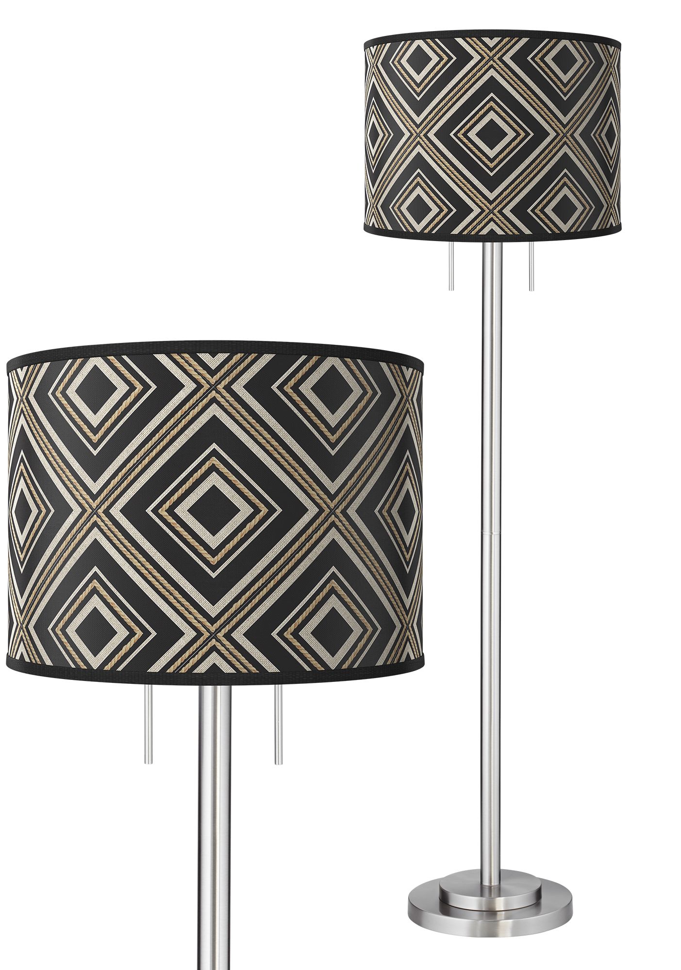 Image Rhythm Giclee Brushed Nickel Garth Floor Lamp