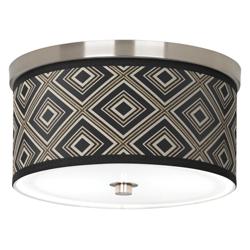 Rhythm Giclee Nickel 10 1/4&quot; Wide Ceiling Light