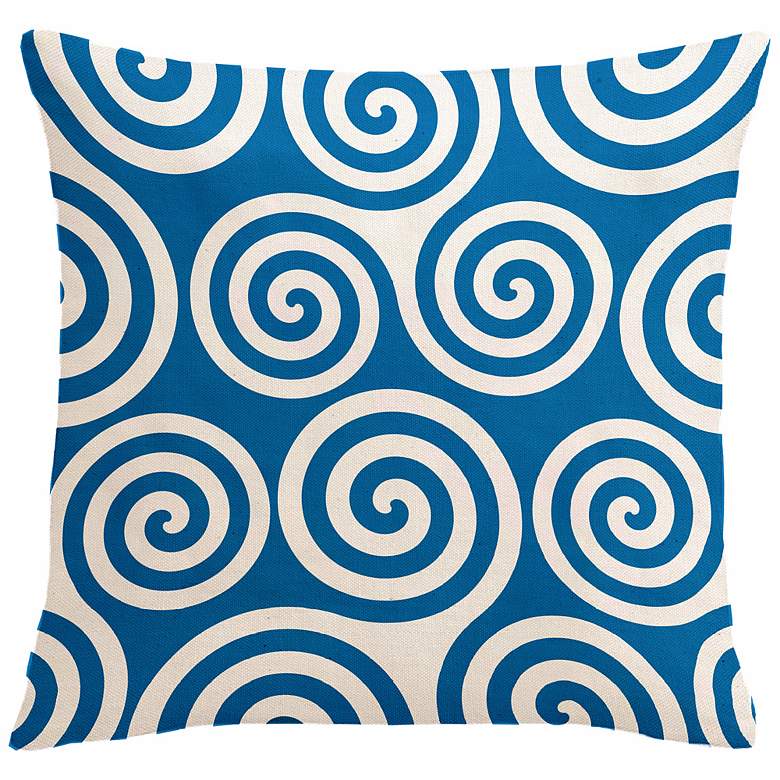 Image 1 Rhythm Kagiso Pattern Blue 18 inch Square Down Throw Pillow