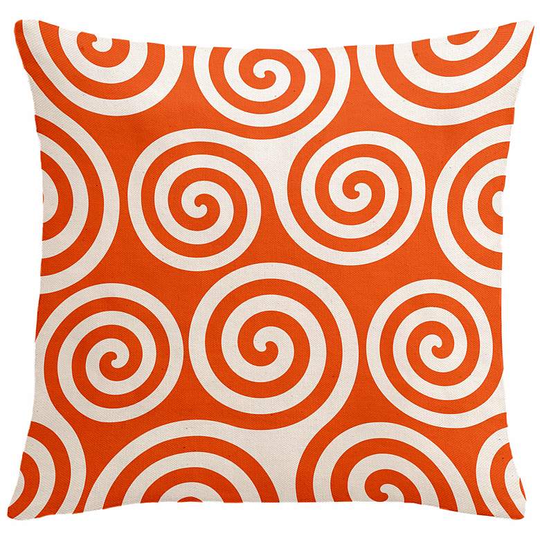 Image 1 Rhythm Kagiso Pattern Fire Red 18 inch Square Down Throw Pillow
