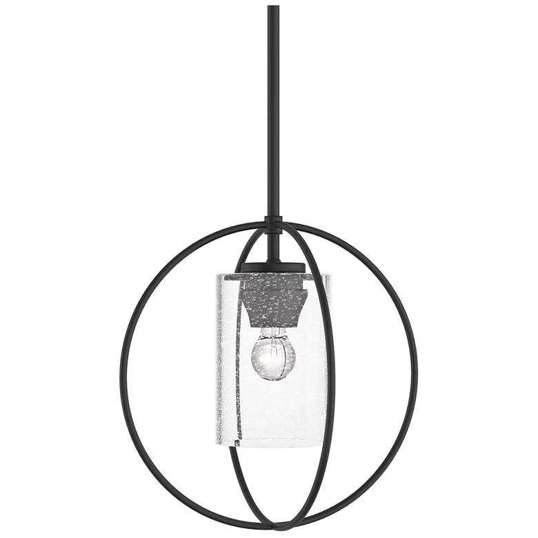 Image 1 Rhythm Mini Pendant - Black Finish - Seeded Clear Glass