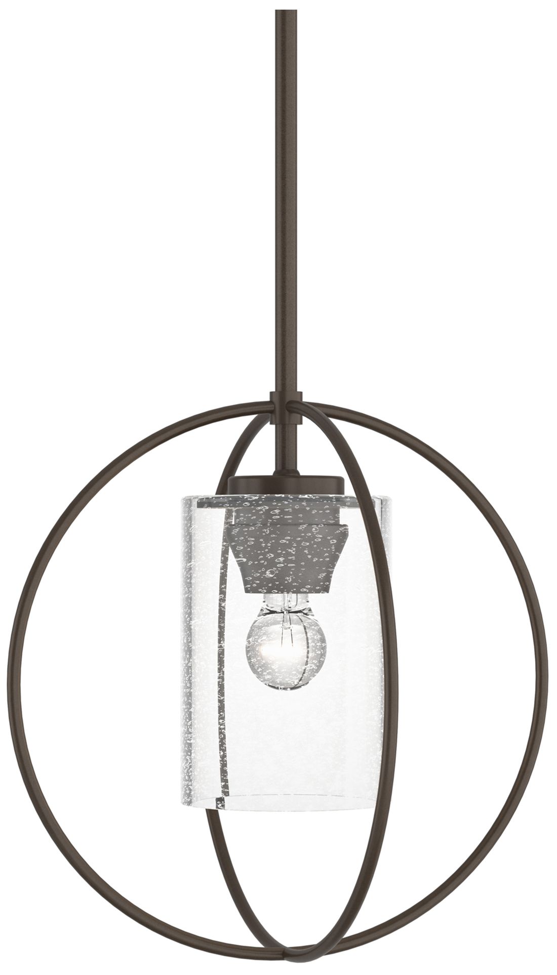Rhythm Mini Pendant - Bronze Finish - Seeded Clear Glass - Made to Order