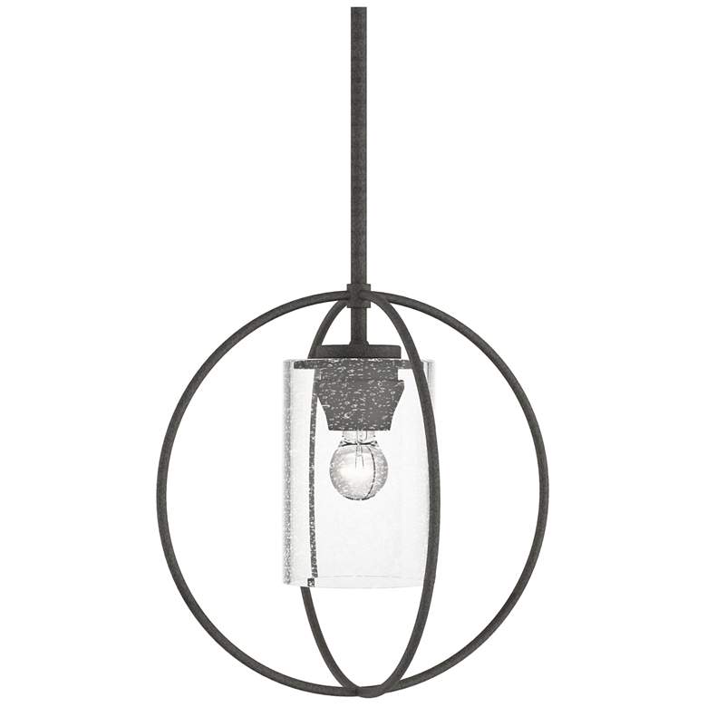 Image 1 Rhythm Mini Pendant - Natural Iron Finish - Seeded Clear Glass