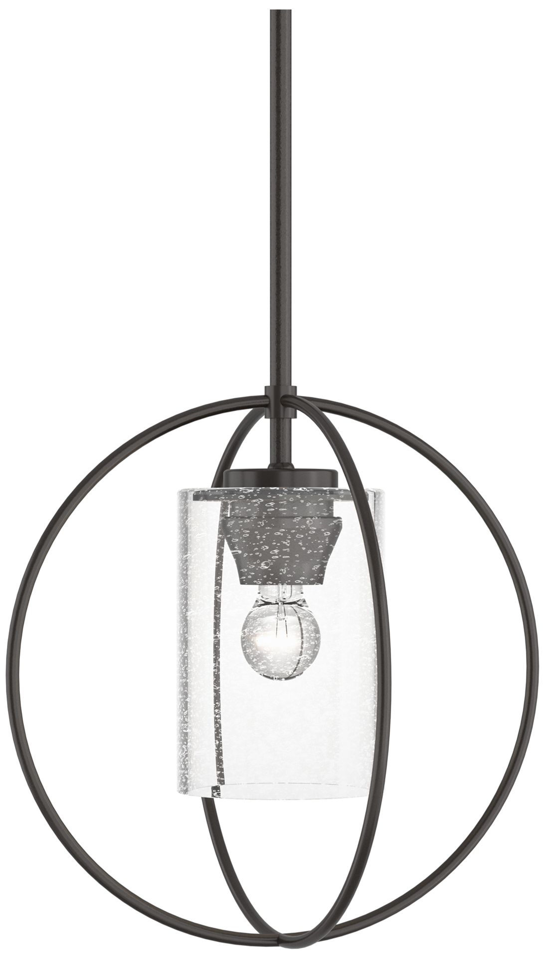 Rhythm Mini Pendant Oil Rubbed Bronze Seeded Clear Glass Made to Order