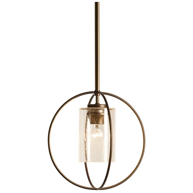 Image 1 Rhythm Mini Pendant - Smoke Finish - Seeded Clear Glass