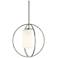 Rhythm Mini Pendant - Sterling Finish - Opal Glass