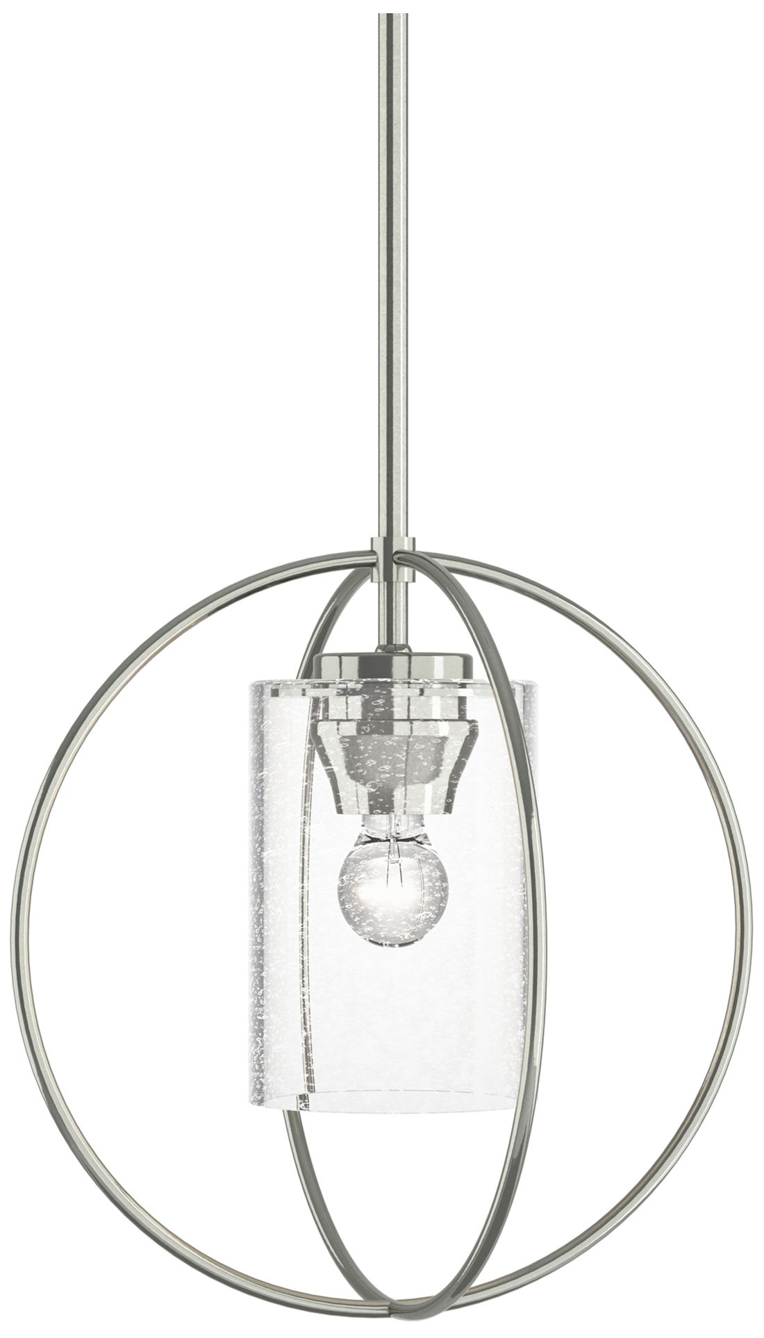Rhythm Mini Pendant - Sterling Finish - Seeded Clear Glass - Made to Order