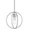 Rhythm Mini Pendant - Sterling Finish - Seeded Clear Glass