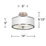 Rhythm Nickel 14" Wide Ceiling Light