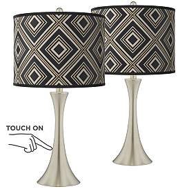 Image1 of Rhythm Trish Brushed Nickel Touch Table Lamps Set of 2