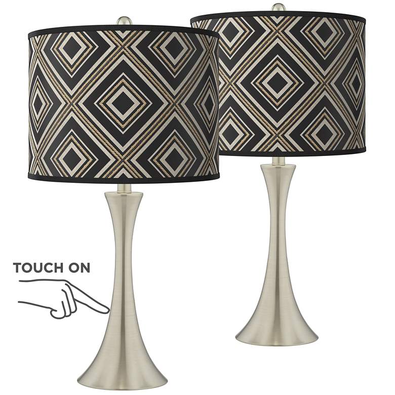 Image 1 Rhythm Trish Brushed Nickel Touch Table Lamps Set of 2