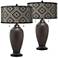 Rhythm Zoey Hammered Oil-Rubbed Bronze Table Lamps Set of 2