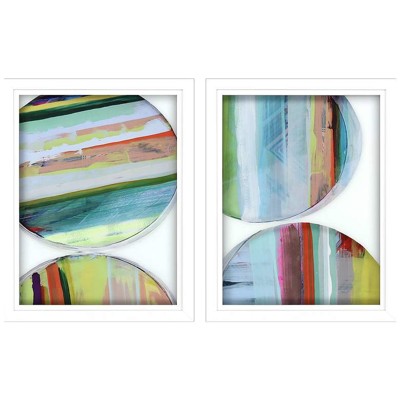 Image 1 Rhythmic Circles II 23"W x 29"H Framed Art Set of 2