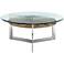 Rialto 38" Wide Glass Top Modern Round Cocktail Table