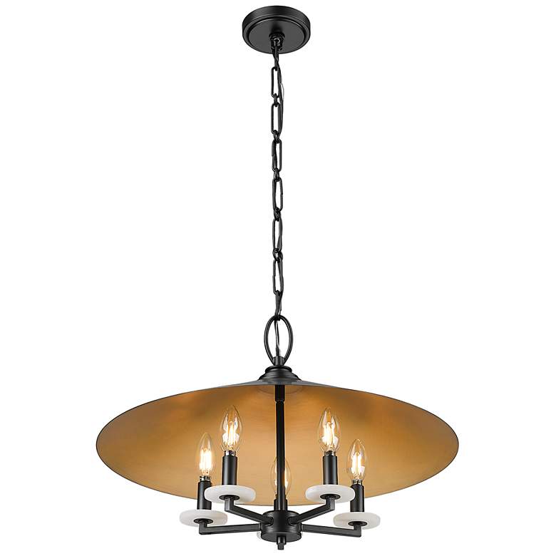 Image 4 Rialto by Z-Lite Matte Black 22 inch 5 Light Pendant more views