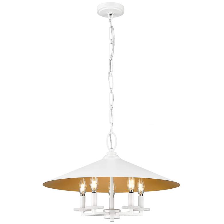 Image 1 Rialto by Z-Lite Matte White 22 inch 5 Light Pendant