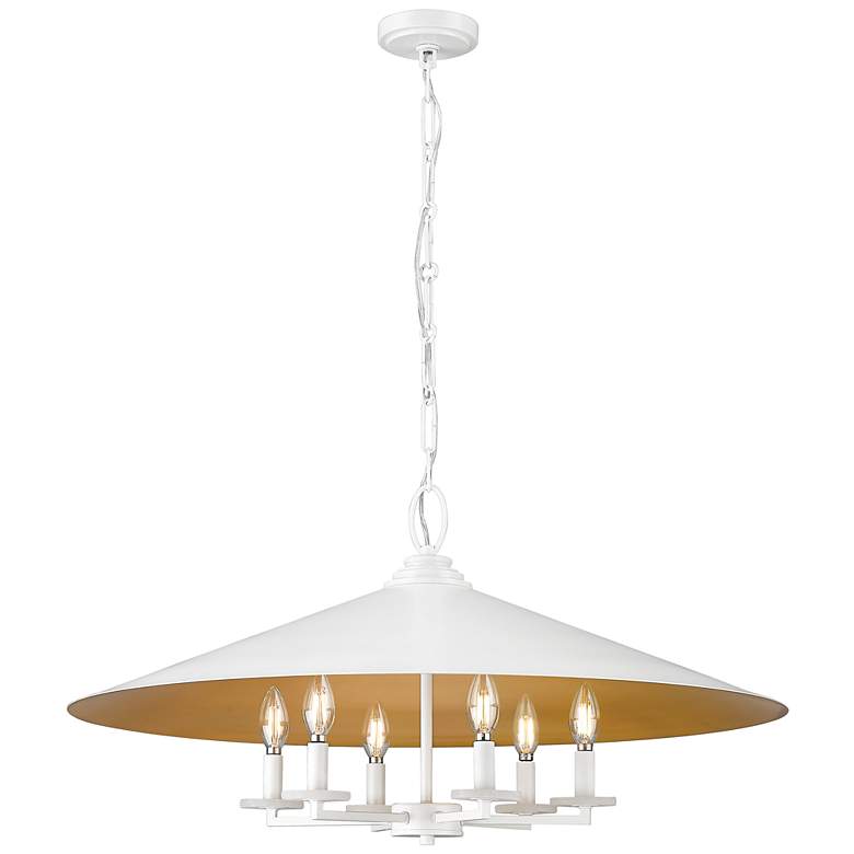 Image 1 Rialto by Z-Lite Matte White 32 inch 6 Light Pendant