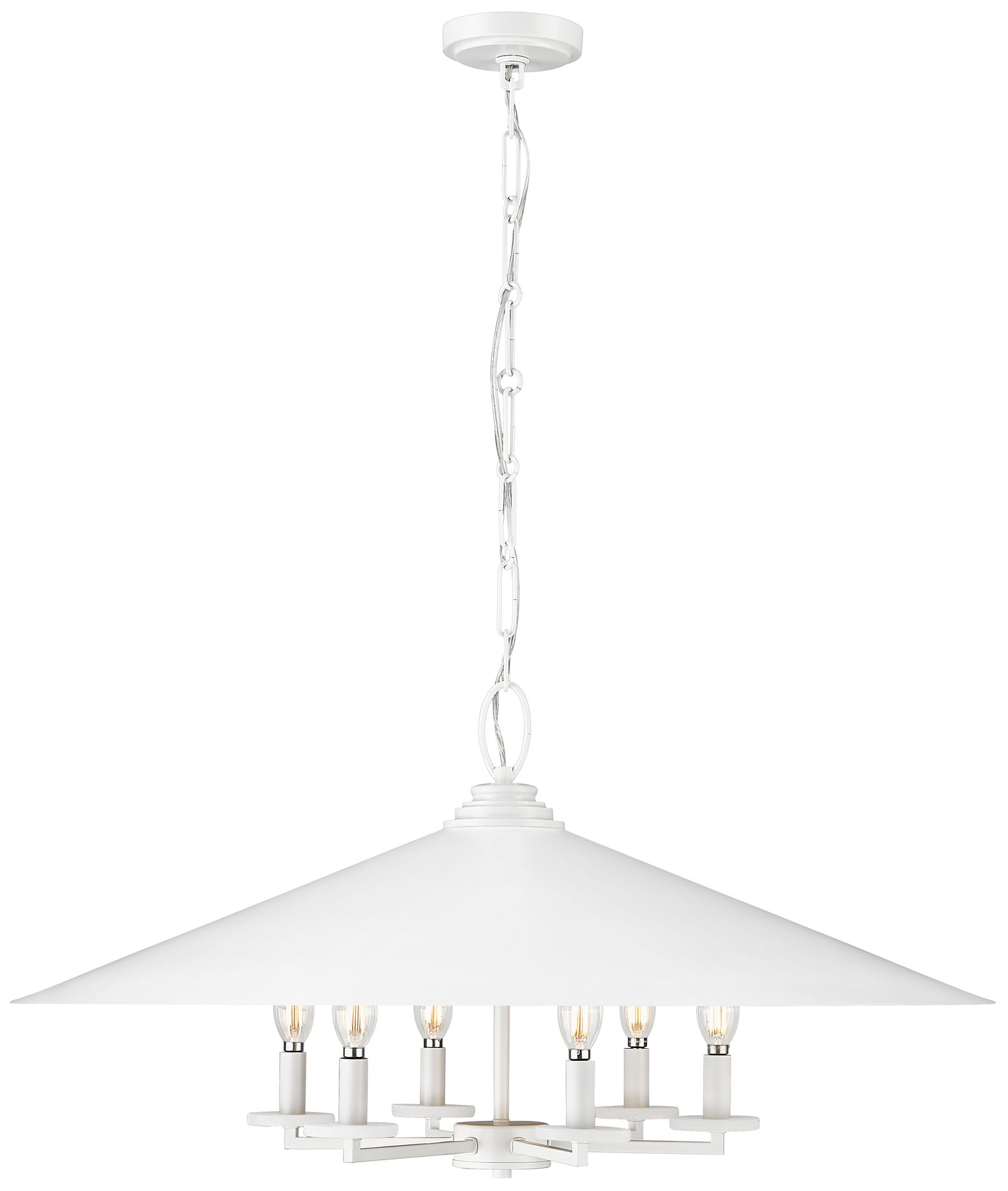 Image 3 Rialto by Z-Lite Matte White 32 inch 6 Light Pendant more views