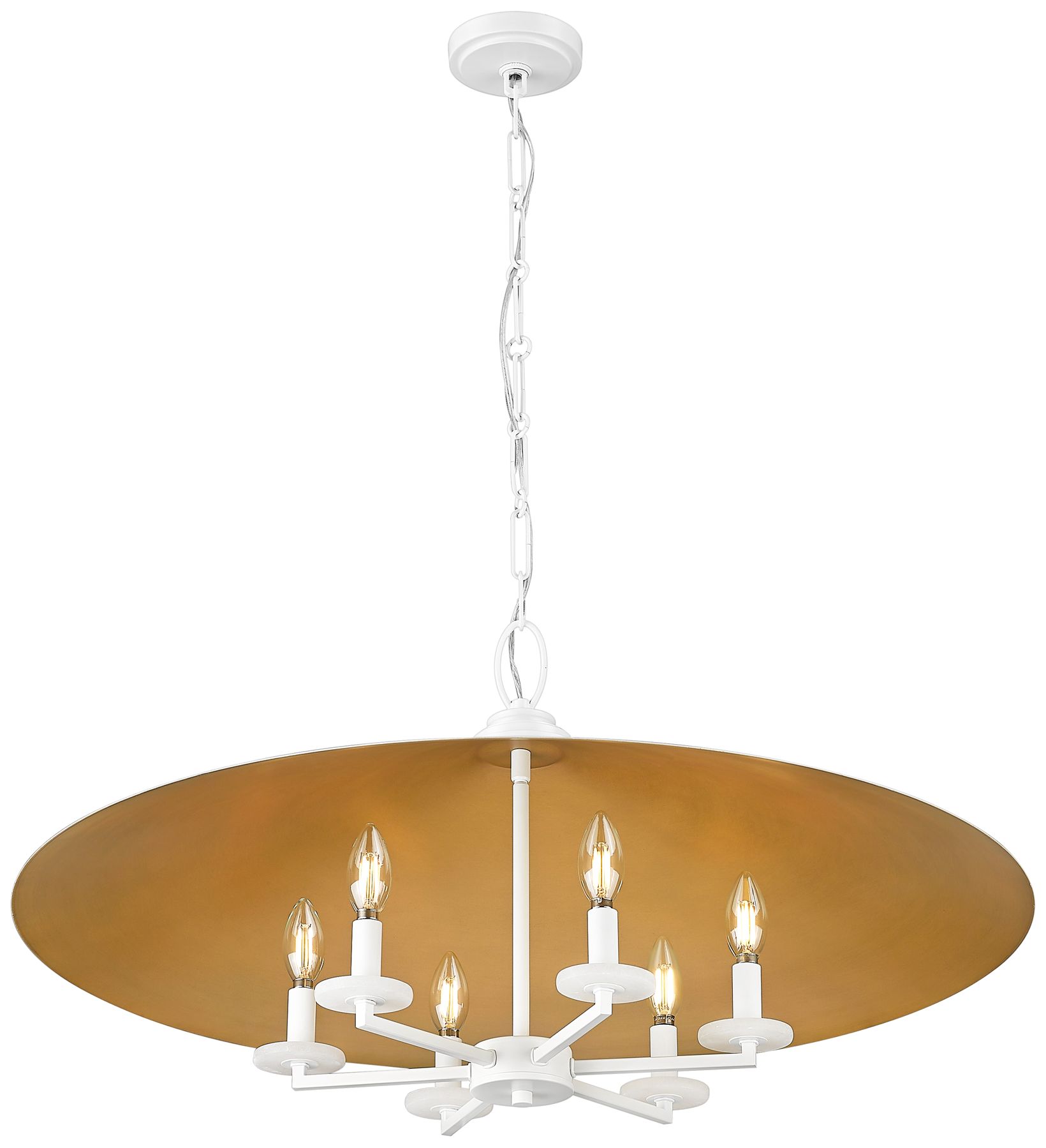 Image 4 Rialto by Z-Lite Matte White 32 inch 6 Light Pendant more views