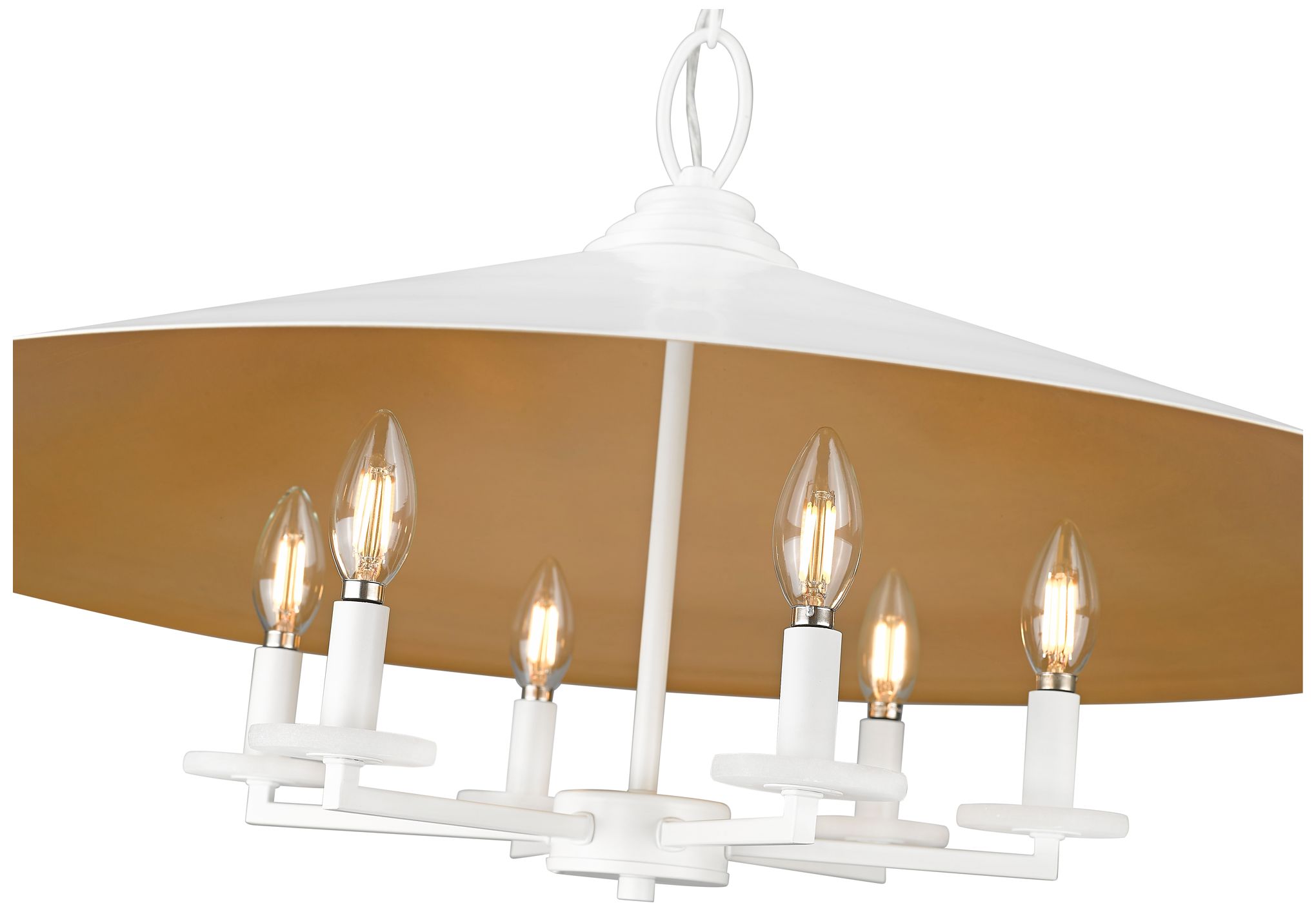 Image 5 Rialto by Z-Lite Matte White 32 inch 6 Light Pendant more views