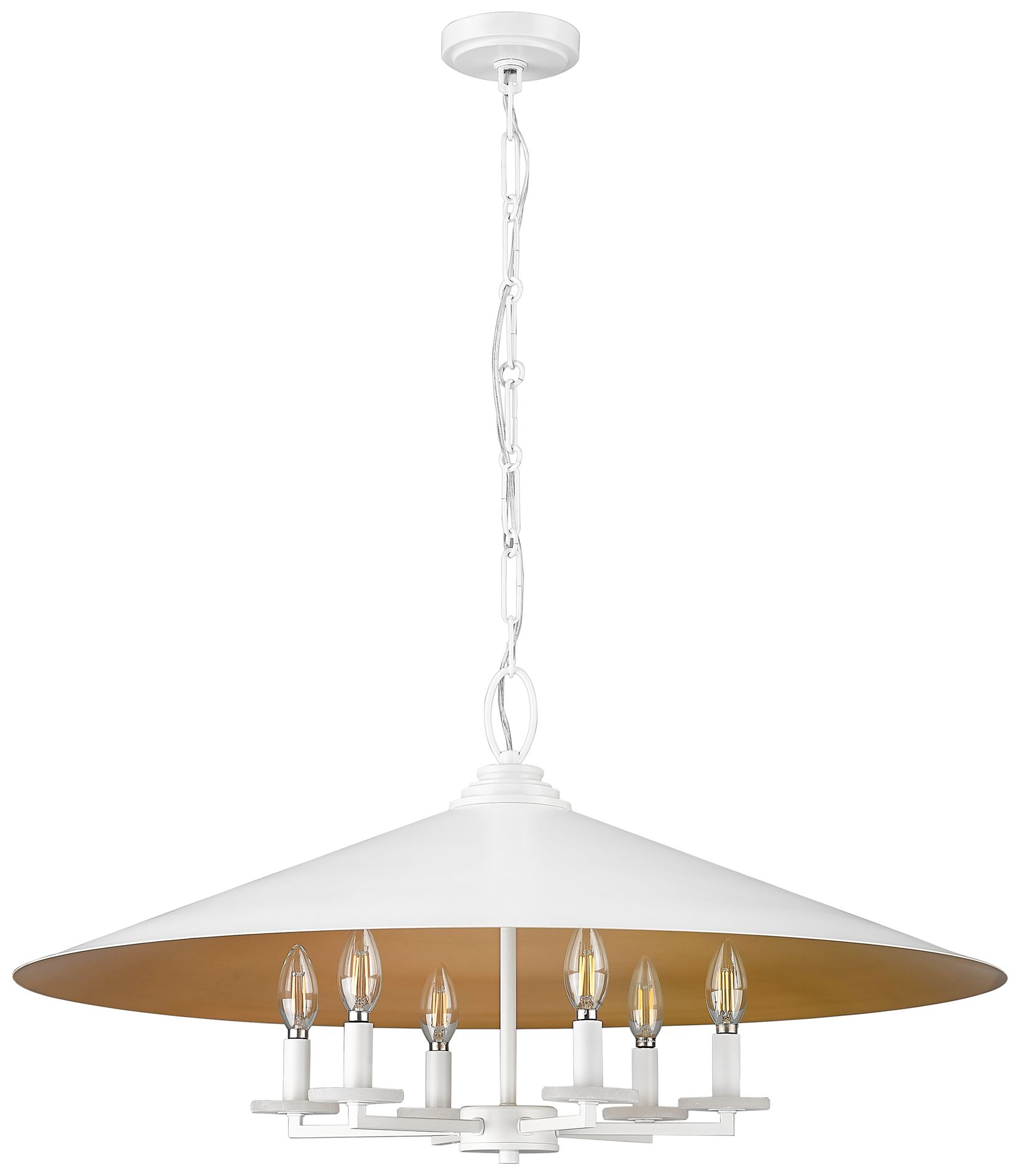 Image 6 Rialto by Z-Lite Matte White 32 inch 6 Light Pendant more views