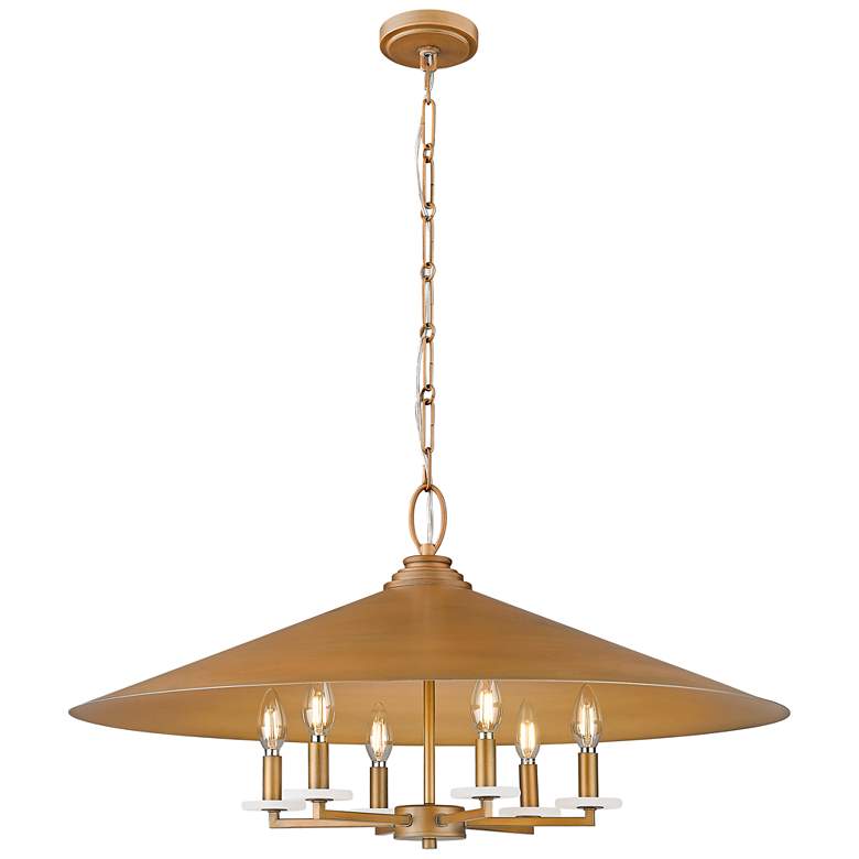 Image 1 Rialto by Z-Lite Signature Gold 32 inch 6 Light Pendant