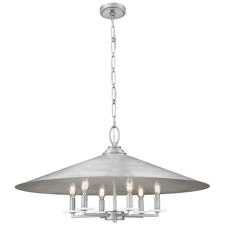 Image 1 Rialto by Z-Lite Signature Pewter 32 inch 6 Light Pendant