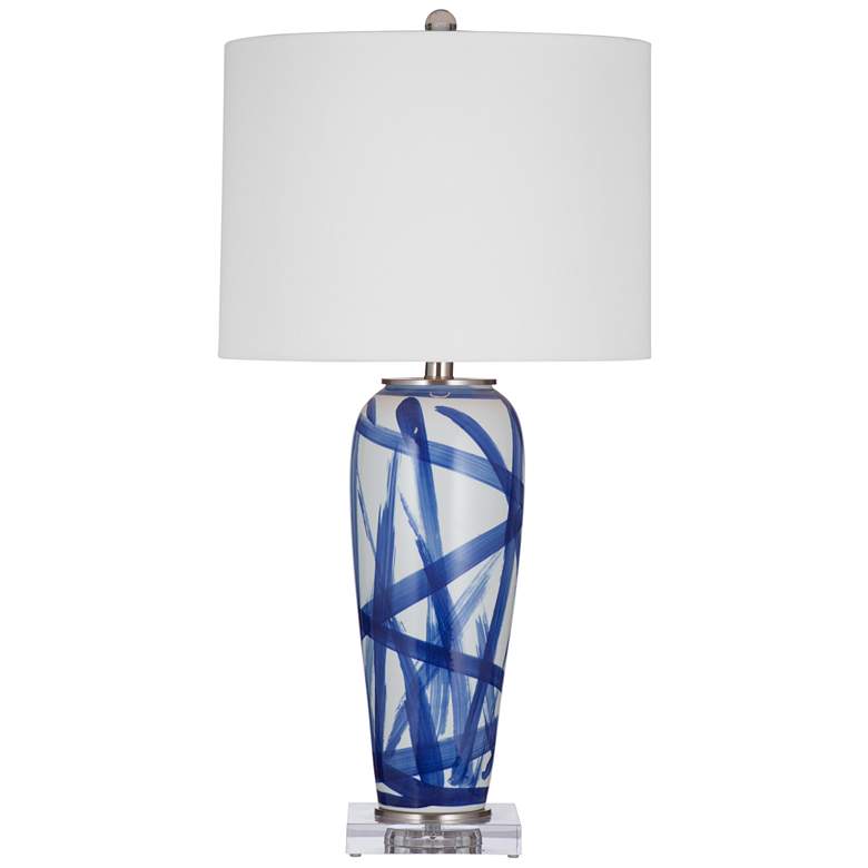 Image 1 Rianna 28" High Blue And White Table Lamp
