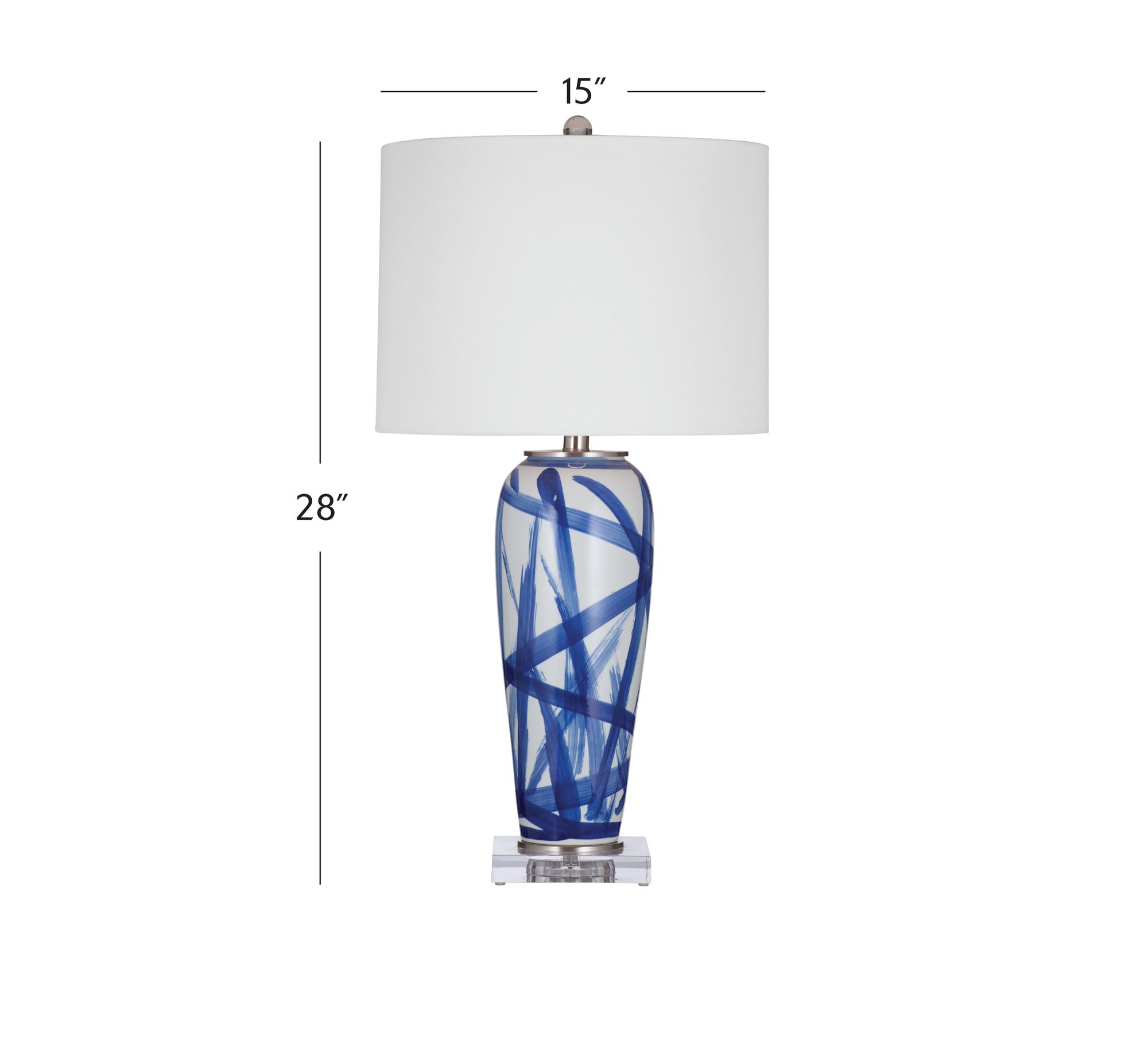 Image 3 Rianna 28" High Blue And White Table Lamp more views
