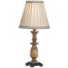 Ribbed 18" High Antique Gold with Pleat Shade Accent Lamp
