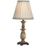 Ribbed 18&quot; High Antique Gold with Pleat Shade Accent Lamp
