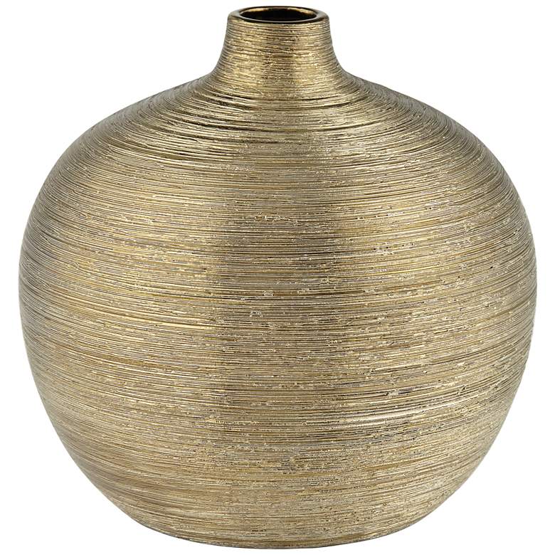 Image 1 Ribbed Bronze 7 inch High Porcelain Decorative Vase