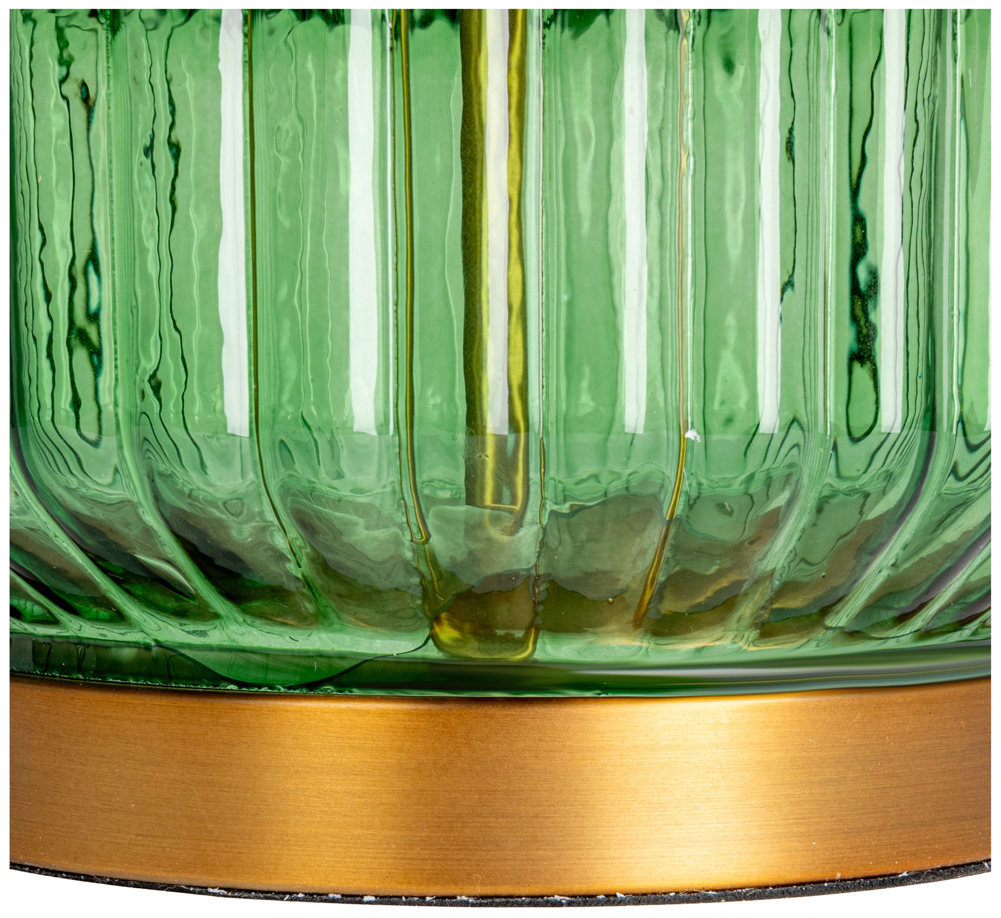 Ribbed Glass Table Lamp with Tapered Dru