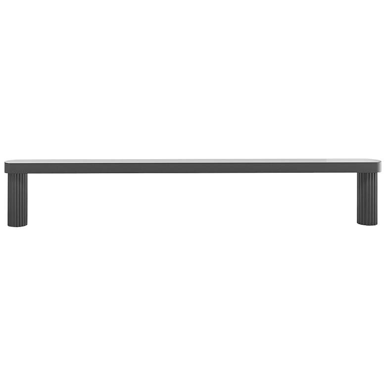 Image 1 Ribbed Matte Black Metal 13" Wide Appliance Pull