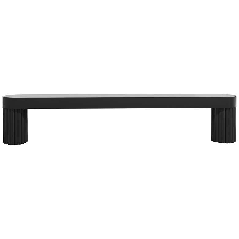 Image 1 Ribbed Matte Black Metal 5 1/2" Wide Cabinet Pull