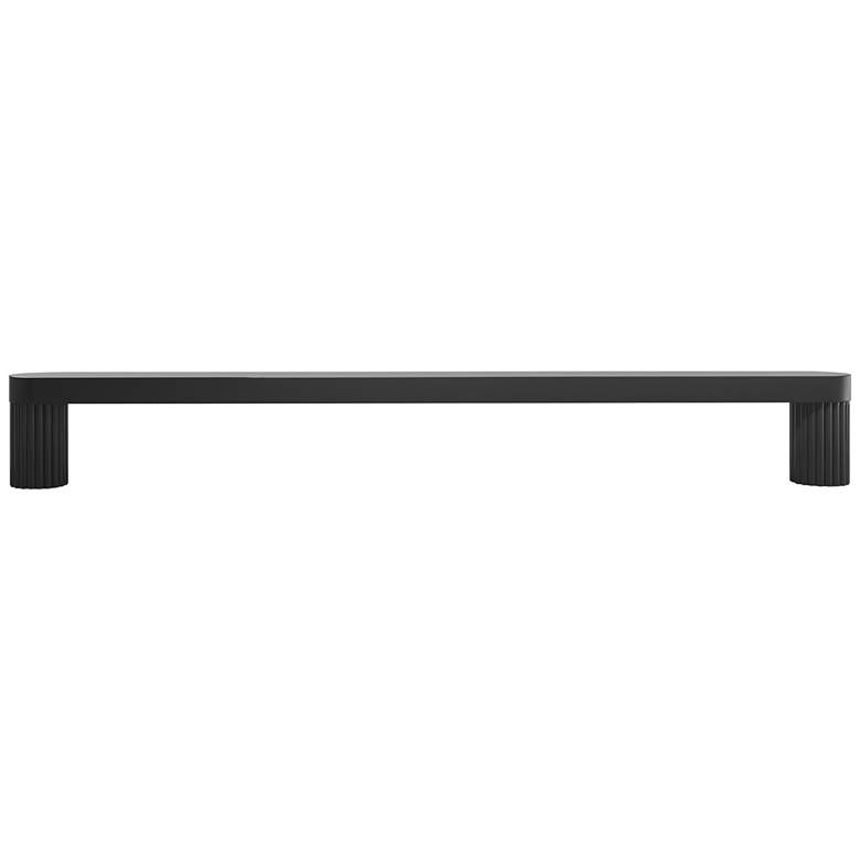 Image 1 Ribbed Matte Black Metal 8 1/2" Wide Cabinet Pull