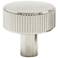 Ribbed Polished Nickel Metal 1 1/2" Wide Cabinet Knob