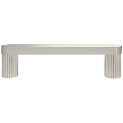 Ribbed Polished Nickel Metal 4 1/2" Wide Cabinet Pull