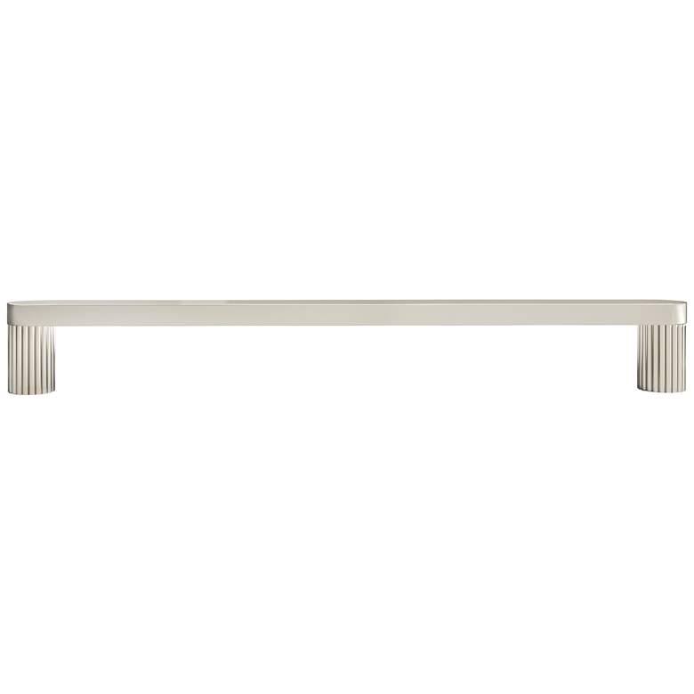 Image 1 Ribbed Polished Nickel Metal 8 1/2" Wide Cabinet Pull