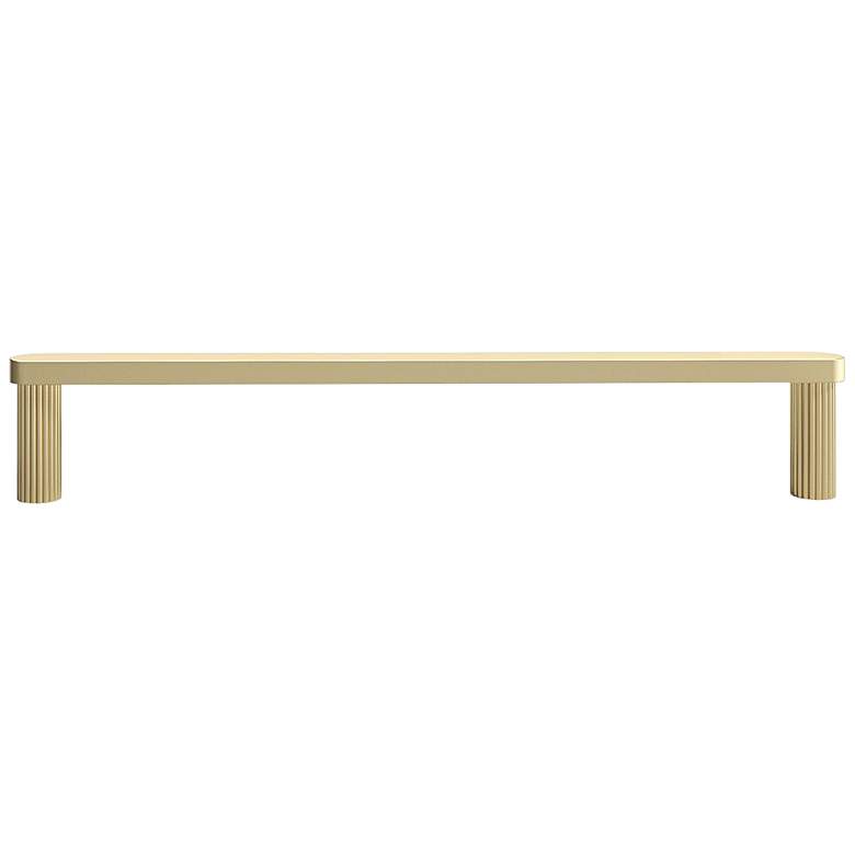 Image 1 Ribbed Satin Brass Metal 13" Wide Appliance Pull