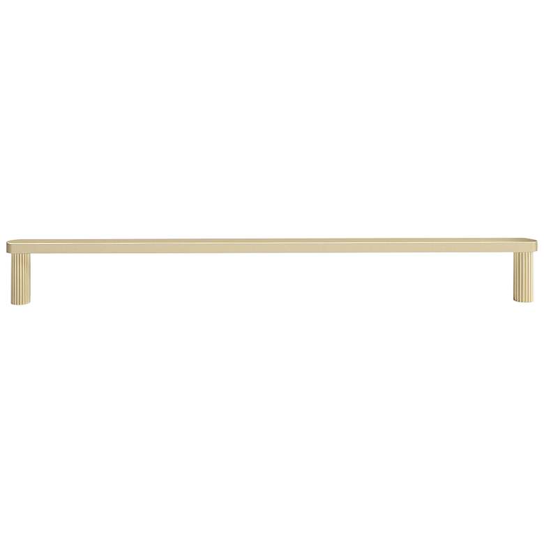 Image 1 Ribbed Satin Brass Metal 19" Wide Appliance Pull