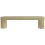 Ribbed Satin Brass Metal 4 1/2" Wide Cabinet Pull