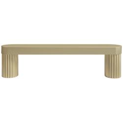 Ribbed Satin Brass Metal 4 1/2" Wide Cabinet Pull