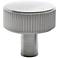 Ribbed Satin Nickel Metal 1 1/2" Wide Cabinet Knob