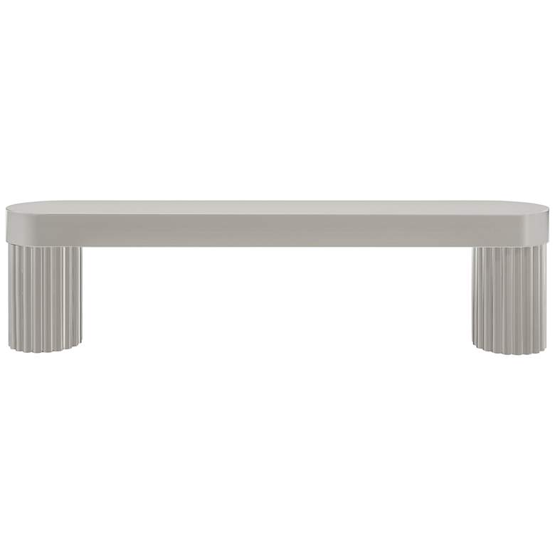 Image 1 Ribbed Satin Nickel Metal 4 1/2" Wide Cabinet Pull