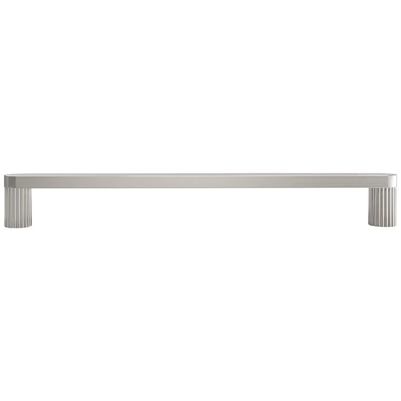 Image 1 Ribbed Satin Nickel Metal 8 1/2" Wide Cabinet Pull