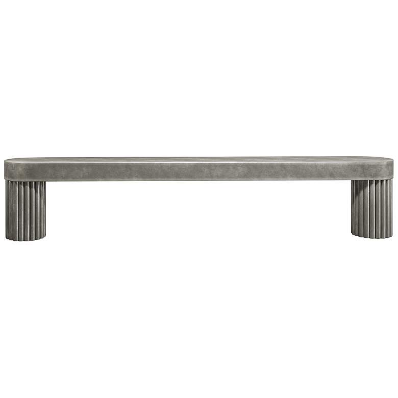 Image 1 Ribbed Weathered Nickel Metal 5 1/2" Wide Cabinet Pull