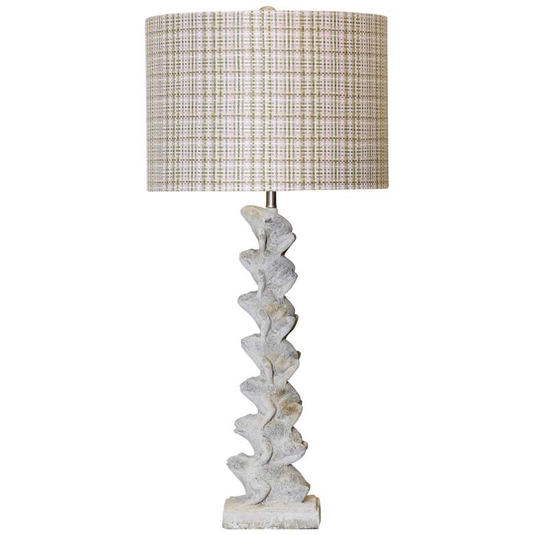 Image 1 Ribbit 35 inch Table Lamp With Pastel Plaid Shade