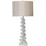 Ribbit 35" Table Lamp With Pastel Plaid Shade