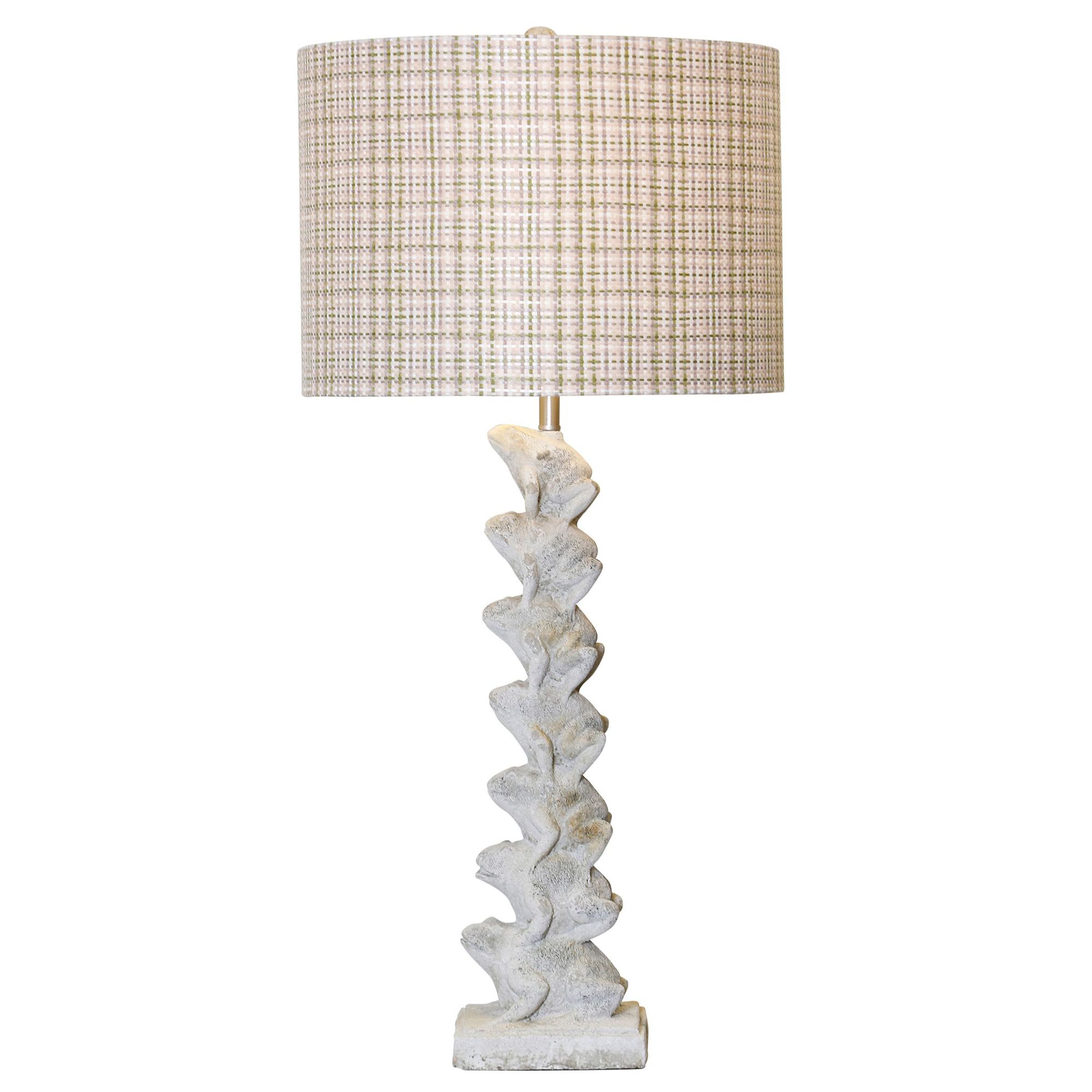 Image 2 Ribbit 35" Table Lamp With Pastel Plaid Shade more views